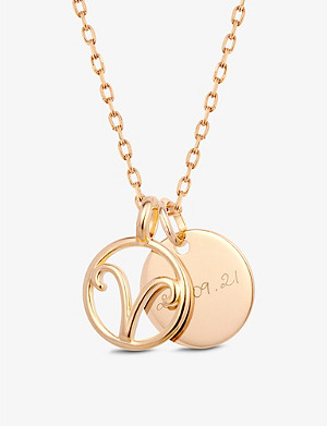 MERCI MAMAN Personalised Aries 18ct yellow gold-plated brass pendant necklace