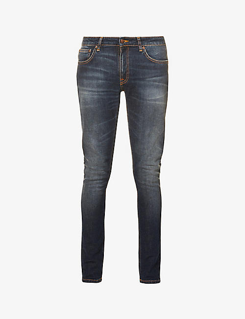 NUDIE JEANS: Skinny Lin tapered mid-rise stretch-denim jeans
