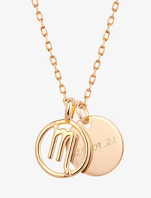 MERCI MAMAN Personalised Scorpio 18ct yellow gold-plated brass pendant necklace