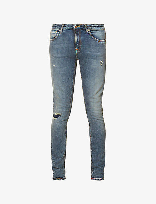 NUDIE JEANS: Skinny Lin tapered mid-rise stretch-cotton jeans
