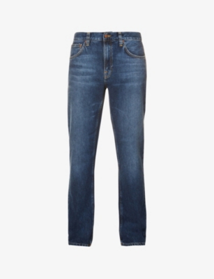 Nudie Jeans Gritty Jackson Regular-fit Straight-leg Denim Jeans In Blue Slate