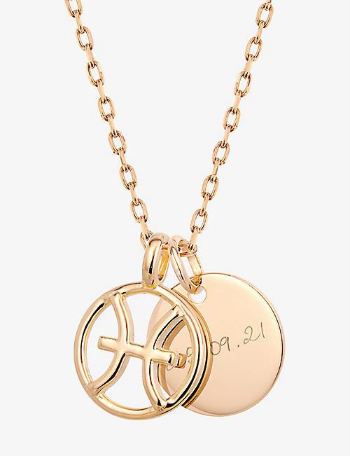 MERCI MAMAN: Pisces 18ct yellow-gold plated brass pendant necklace