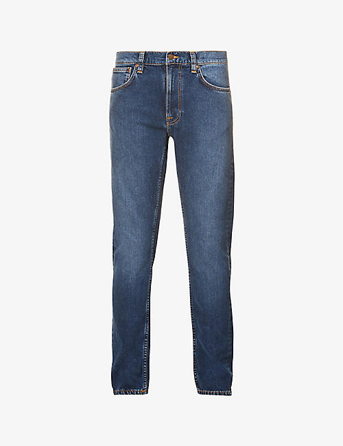 NUDIE JEANS: Lean Dean regular-fit tapered-leg stretch-denim jeans