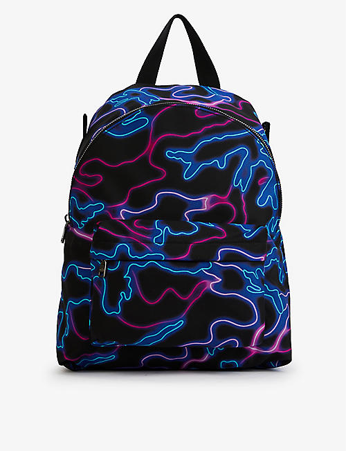 VALENTINO GARAVANI: Neon-print shell backpack