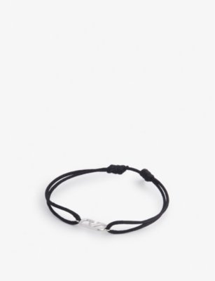 VALENTINO GARAVANI: VLOGO palladium-plated brass and polyester bracelet