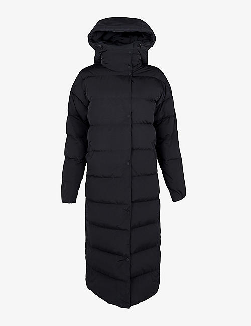 SWEATY BETTY: Reversible Duvet hooded recycled shell-down coat