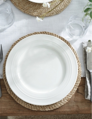 THE WHITE COMPANY THE WHITE COMPANY WHITE HADLEIGH GLAZED BONE-CHINA DINNER PLATES SET OF FOUR 51467716