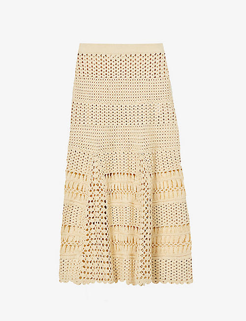 WALES BONNER: Djembe A-line cotton-knit midi skirt