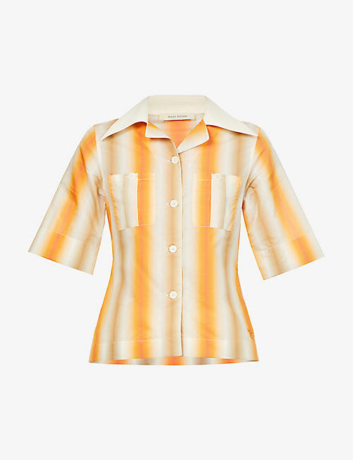 WALES BONNER: Sunrise collared cotton and silk-blend shirt