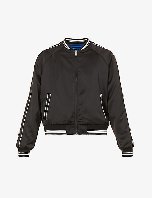 THE KOOPLES: Reversible embroidery-embellished shell bomber jacket
