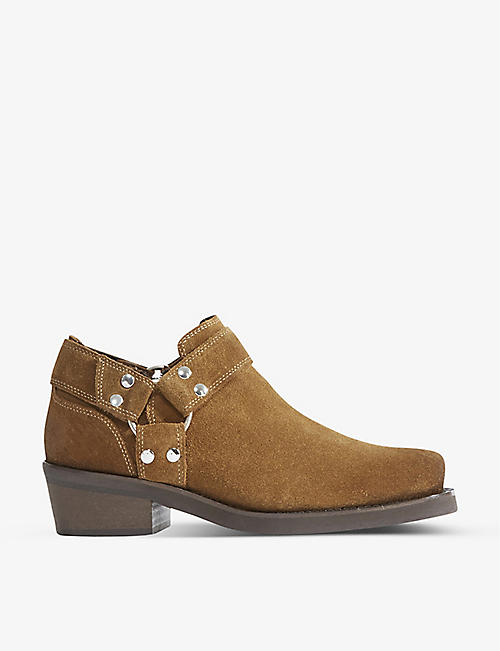 THE KOOPLES: Western strap suede ankle boots