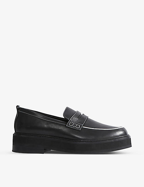 THE KOOPLES: Platform contrast-piping leather loafers