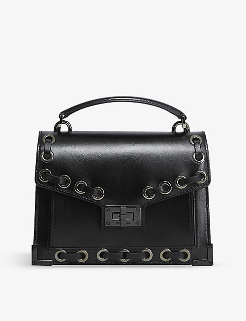 THE KOOPLES: Emily lace-detail leather cross-body bag