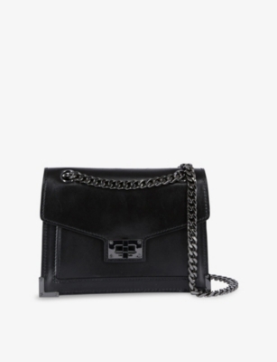 The Kooples Emily Logo-embellished Leather Cross-body Bag In Bla01