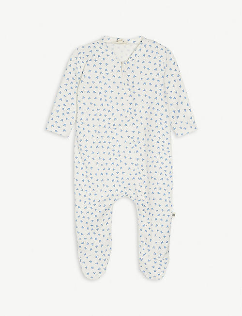 BONNIE MOB: Bunny-print organic-cotton all-in-one 0-12 months