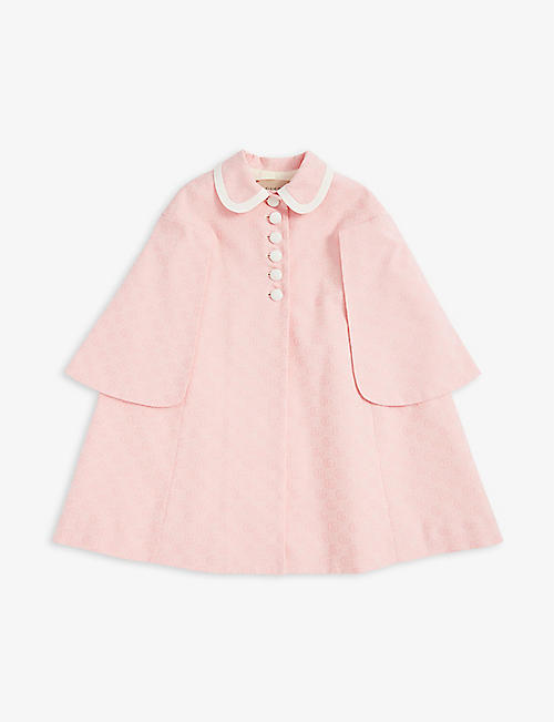 GUCCI: Monogrammed cotton cape 4-12 years
