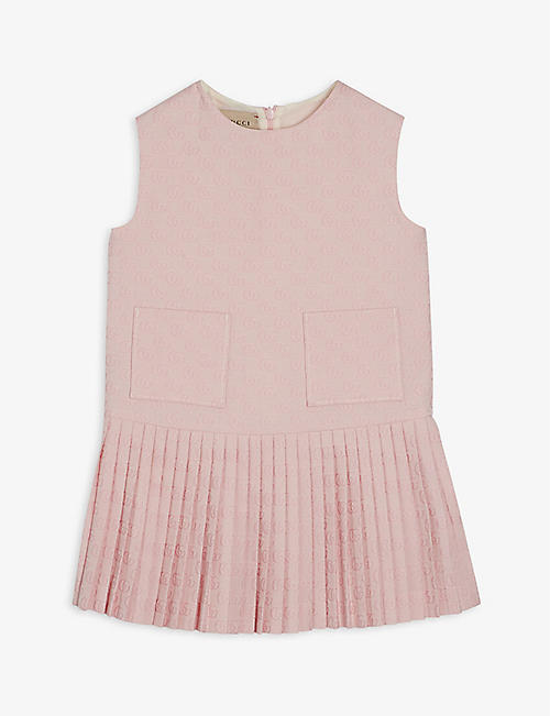 GUCCI: GG pleated cotton dress 4-12 years