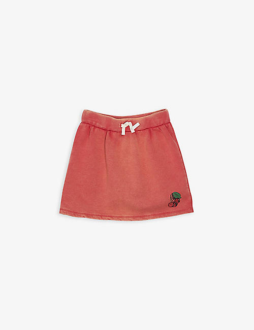 GUCCI: Cherry embroidered cotton skirt 6-12 years