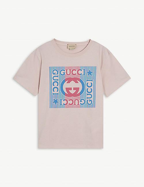 GUCCI: Logo-print cotton T-shirt 4-12 years