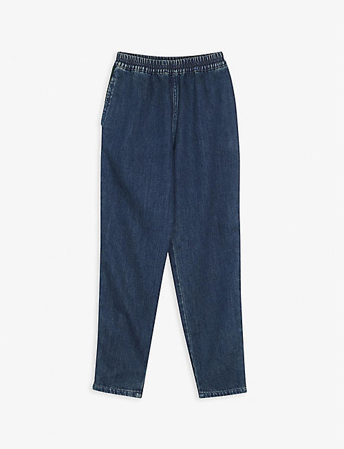 GUCCI: Web stripe denim jeans 8-12 years