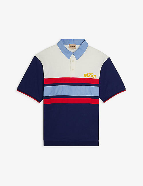 GUCCI: Original logo cotton polo shirt 10-12 years