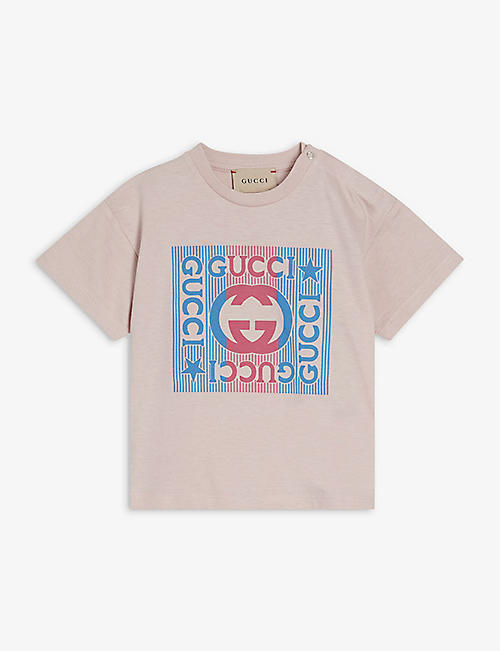 GUCCI: Logo-print cotton T-shirt 6-36 months