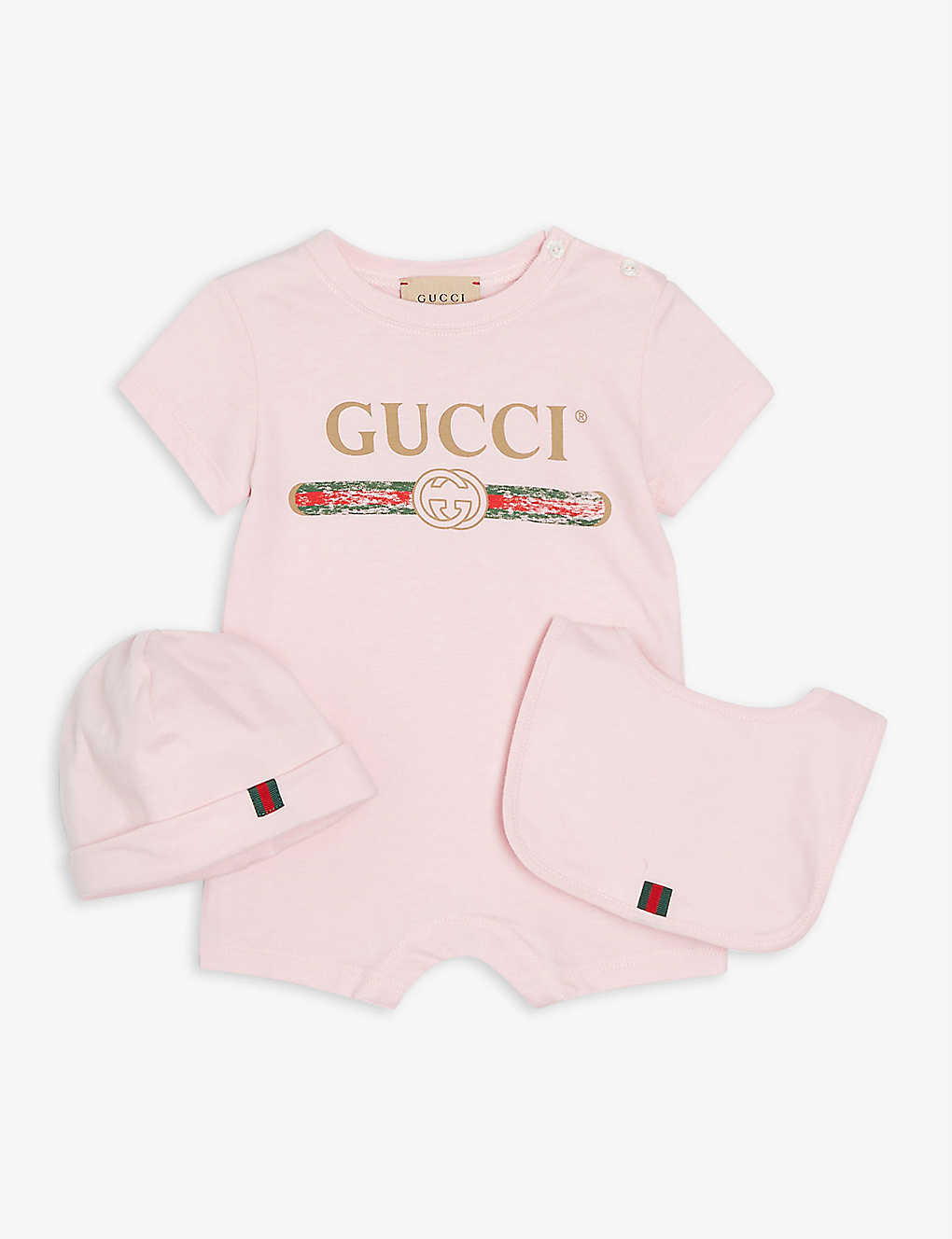 GUCCI - Vintage brand-print cotton three-piece baby set 0-9 months |  