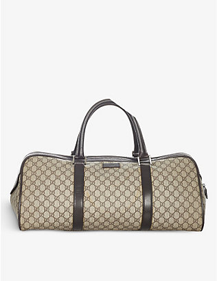 RESELLFRIDGES: Pre-loved Gucci Supreme canvas travel bag