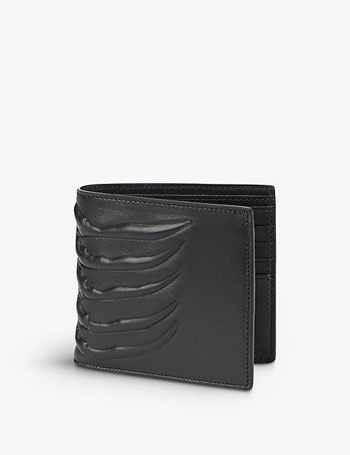 ALEXANDER MCQUEEN: Ribcage-embossed leather billfold wallet