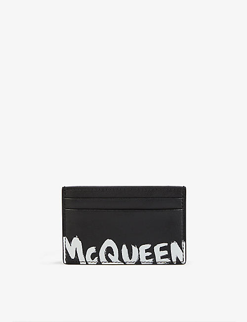 Black Mens Accessories Wallets and cardholders Alexander McQueen Leather 4cc Slots+c.class.w in Black White Save 23% for Men 