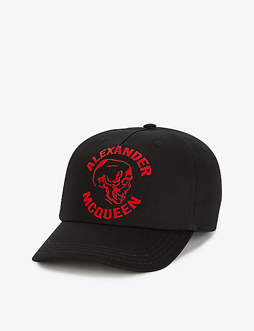 ALEXANDER MCQUEEN: Logo-embroidered curved-peak cotton baseball cap