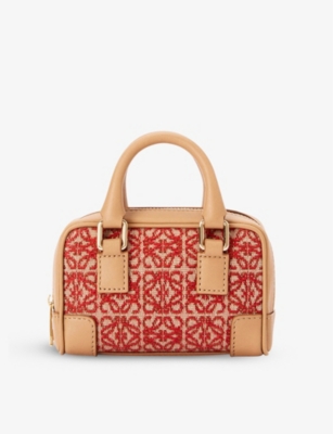 LOEWE Amazona nano leather and canvas top-handle bag