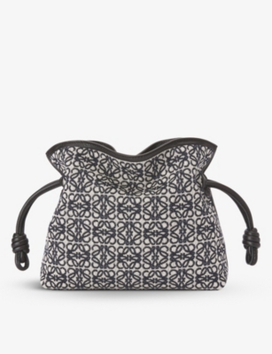 LOEWE Flamenco mini jacquard and leather clutch bag