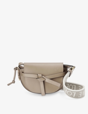 Loewe Mini Gate Dual Leather Shoulder Bag In Sand