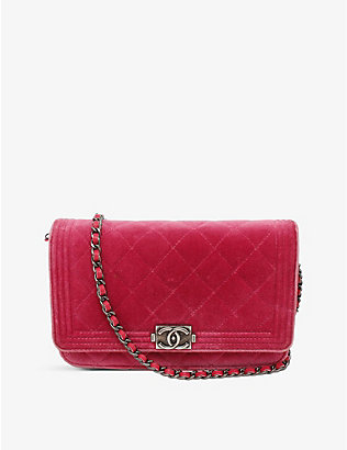 RESELLFRIDGES: Pre-loved Chanel velvet wallet-on-chain