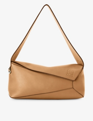 Loewe Puzzle Small Leather Hobo Bag In Warm Desert