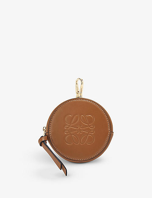 LOEWE: Cookie monogram-debossed leather purse charm