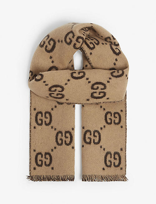 GUCCI: GG monogram wool scarf