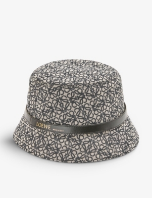 Loewe Paula's Ibiza Leather-trimmed Cotton-canvas Bucket Hat In