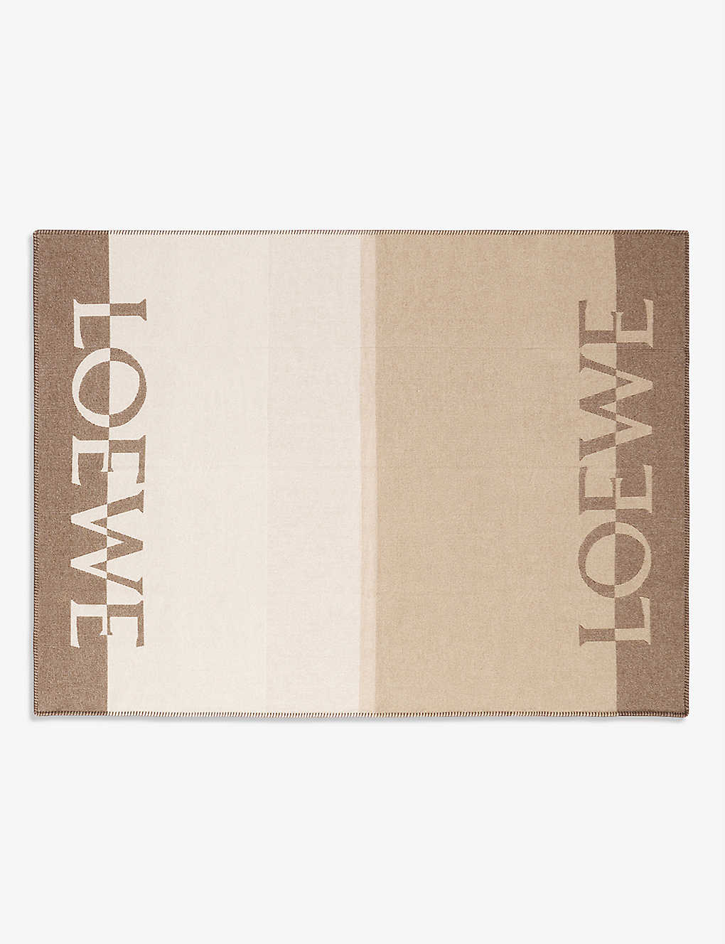 LOEWE BRANDED STRIPED WOOL AND CASHMERE-BLEND BLANKET,51506446