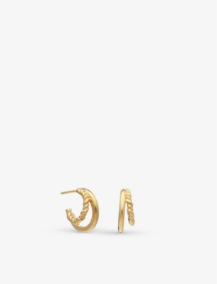RACHEL JACKSON: Illusion 22ct gold-plated sterling silver earrings