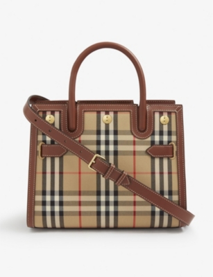 BURBERRY - Baby Banner canvas top-handle bag