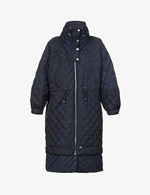 GANNI: Quilted high-neck recycled-nylon coat