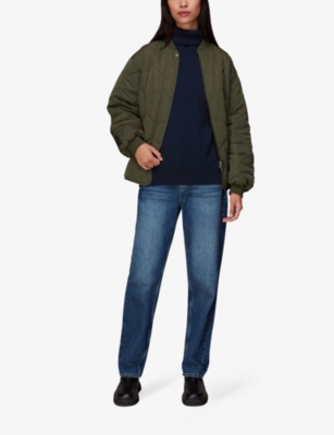 Whistles Womens Navy Roll-neck Cashmere Jumper In Navy