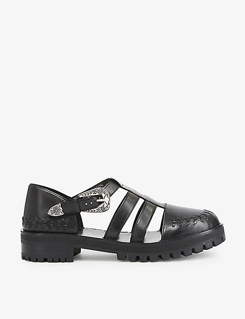 THE KOOPLES: Western cleated-sole leather sandals