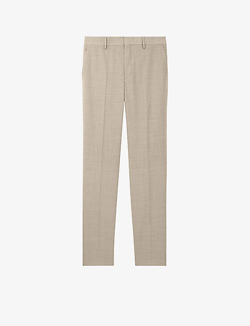 THE KOOPLES: Pressed-pleat regular-fit straight-cut wool trousers