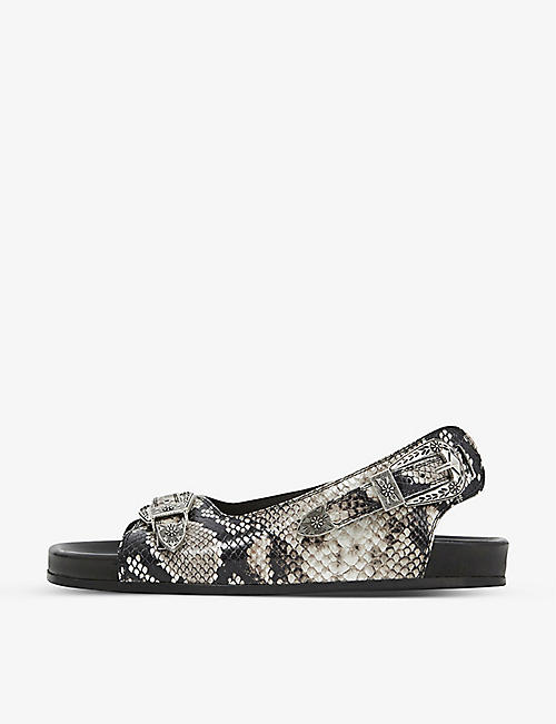 THE KOOPLES: Snake-effect leather sandals