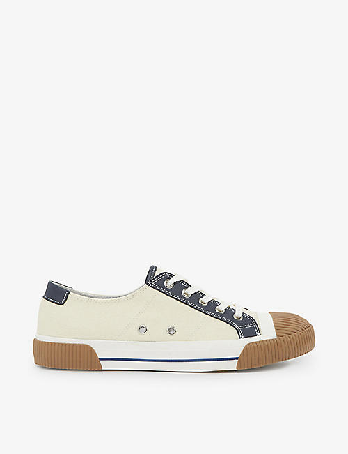 THE KOOPLES: Panelled low-top canvas and leather trainers