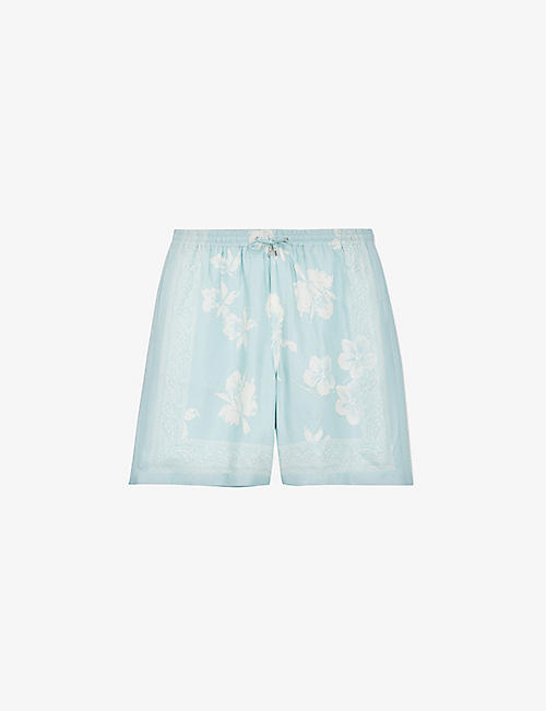 THE KOOPLES: Hibiscus graphic-print woven shorts