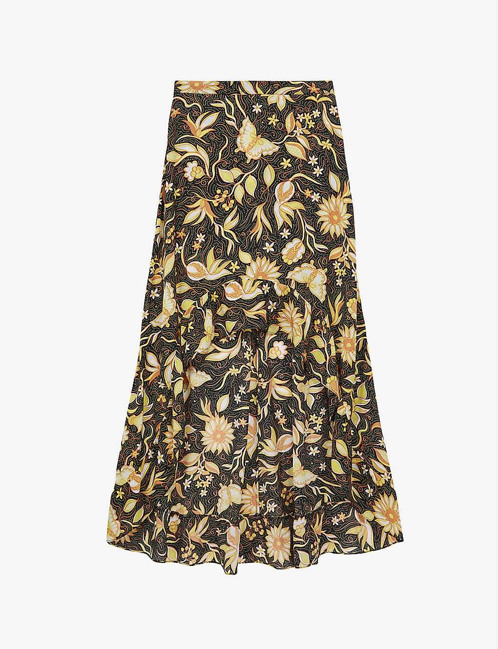 Selfridges & Co Women Clothing Skirts Printed Skirts Floral-print asymmetric woven midi skirt 